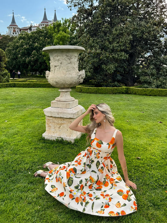 Vestido Naranja Midi - Maemuki