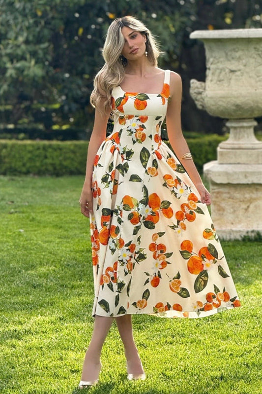 Vestido Naranja Midi - Maemuki